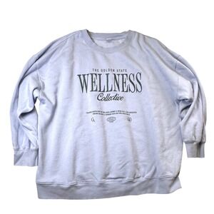Old Navy SoComfy Wellness Collective Sweatshirt Womens XL Light Blue Graphic